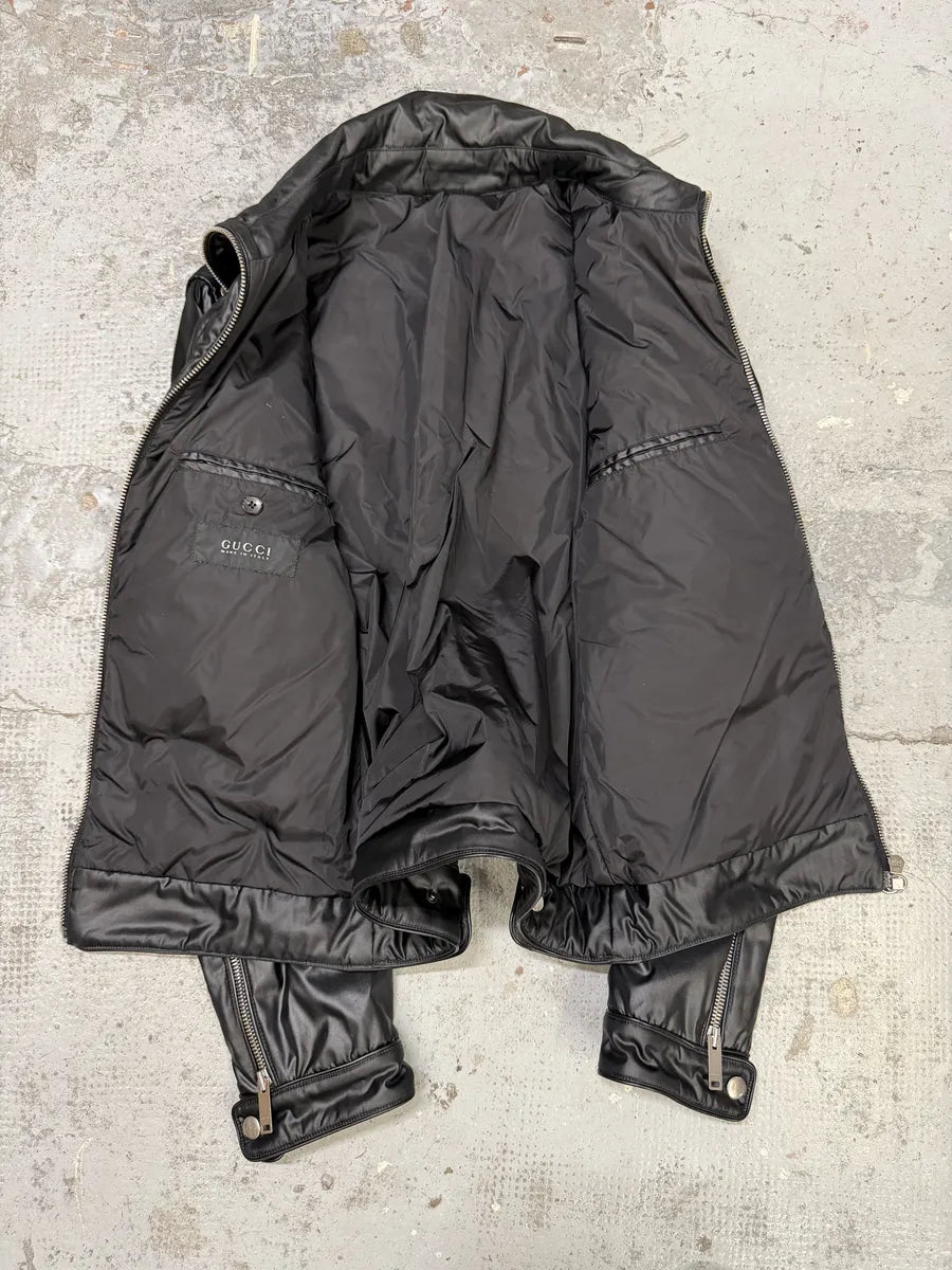2000s Gucci Black Biker Avnat-Garde Puffer Jacket by Tom Ford xHHxWMb 6