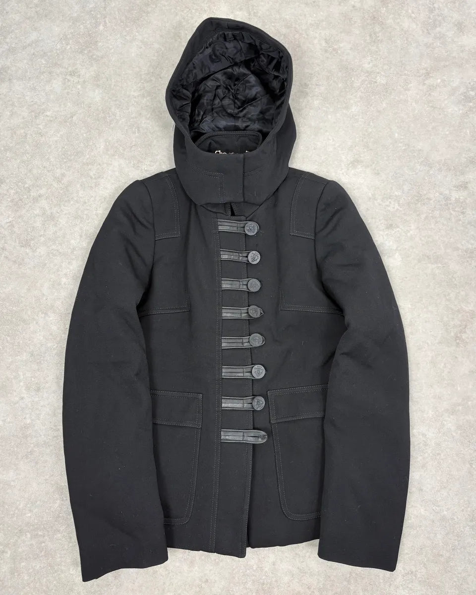 SS2007 Gucci Black Buttoned Hooded Wool Jacket by Frida Giannini gCgTrTP 0