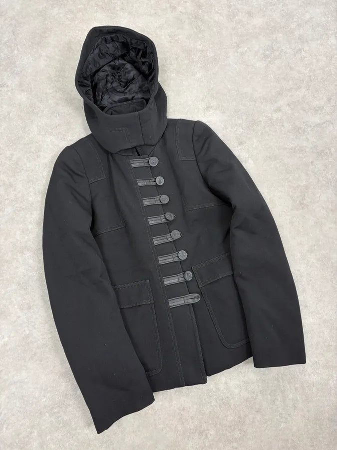 SS2007 Gucci Black Buttoned Hooded Wool Jacket by Frida Giannini gCgTrTP 3