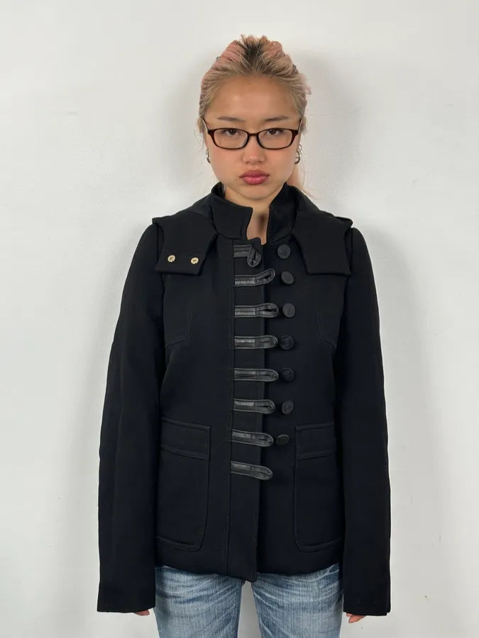 SS2007 Gucci Black Buttoned Hooded Wool Jacket by Frida Giannini gCgTrTP 1