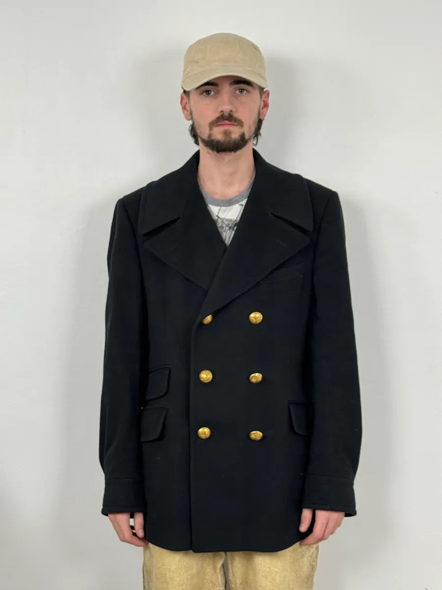 2000s Gucci Black Caban Officer Wool Jacket yubvjIP 1