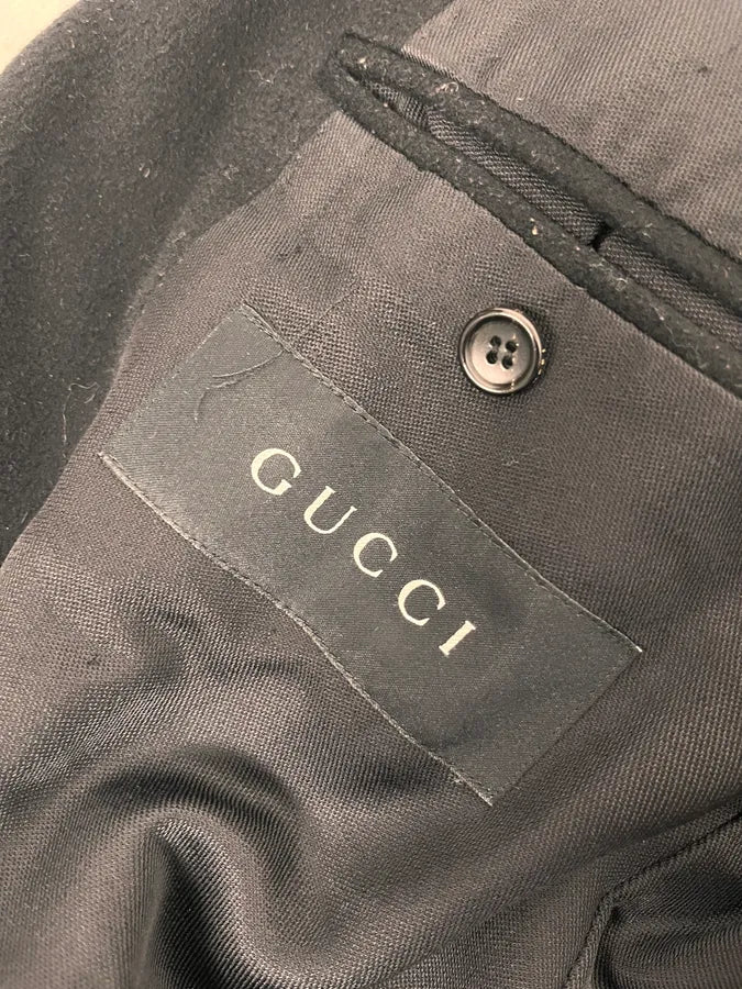 2000s Gucci Black Caban Officer Wool Jacket yubvjIP 7