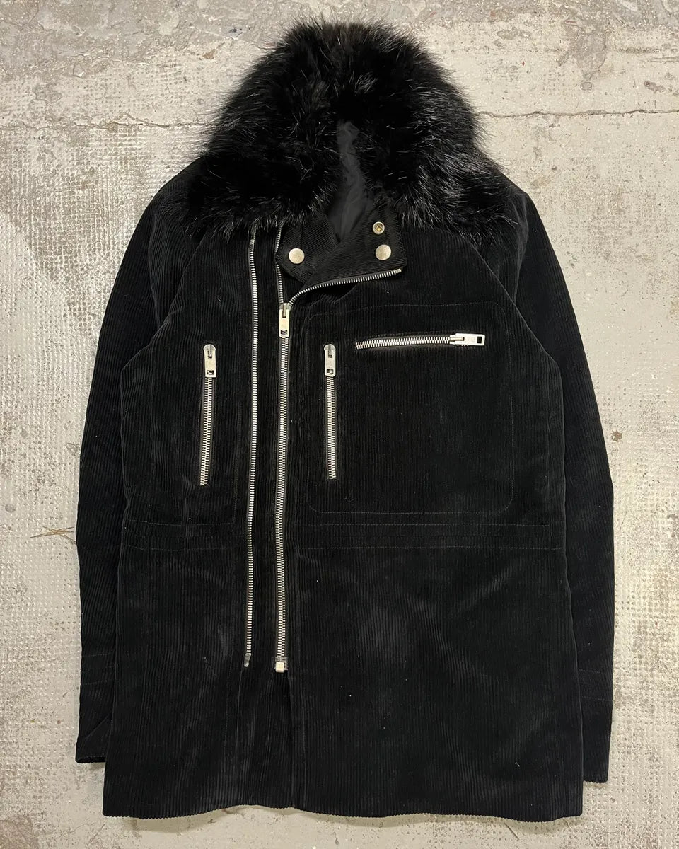 2000s Gucci Black Corduroy Fur Collar Jacket by Tom Ford qdOJuwi 3
