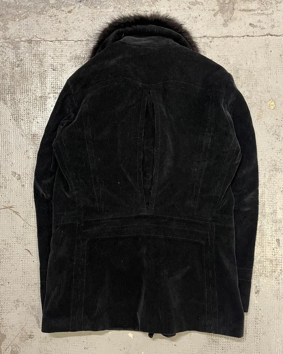 2000s Gucci Black Corduroy Fur Collar Jacket by Tom Ford qdOJuwi 6