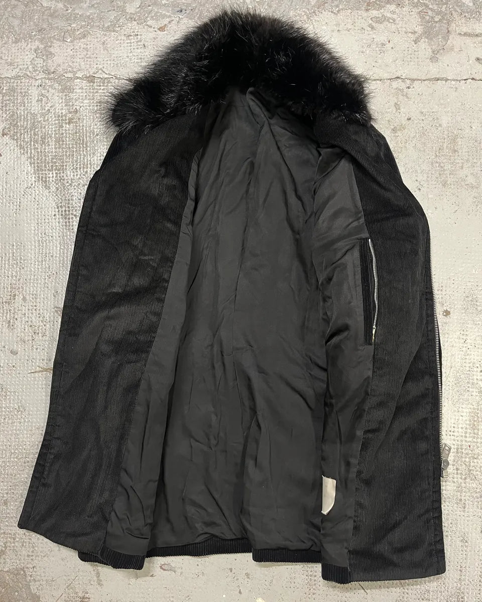 2000s Gucci Black Corduroy Fur Collar Jacket by Tom Ford qdOJuwi 7
