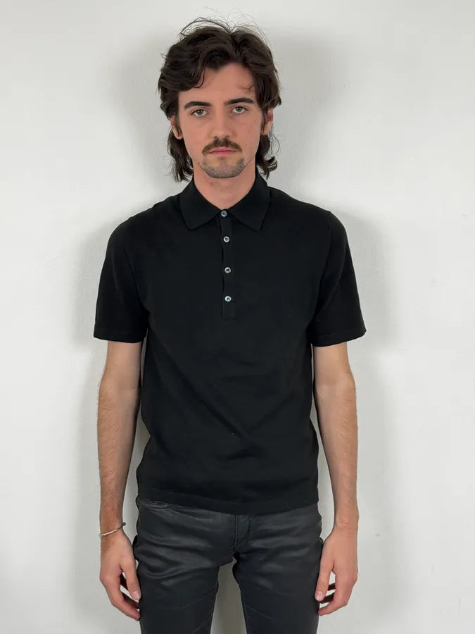2000s Gucci Black Cotton Minimalist Premium Polo trnOfrc 1