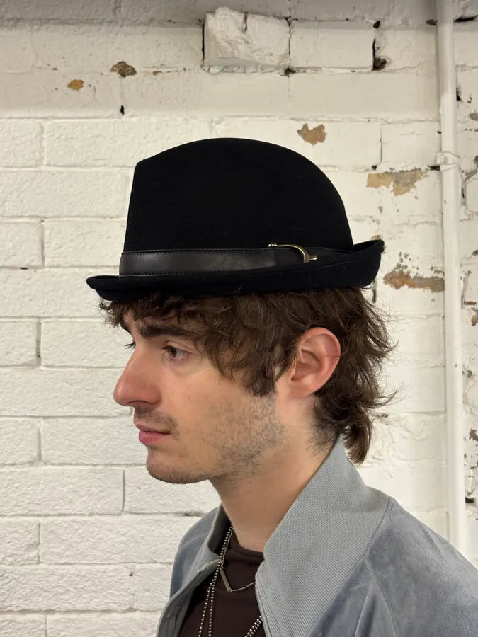 2000s Gucci Black Fedora Wool Hat vroDeOe 1