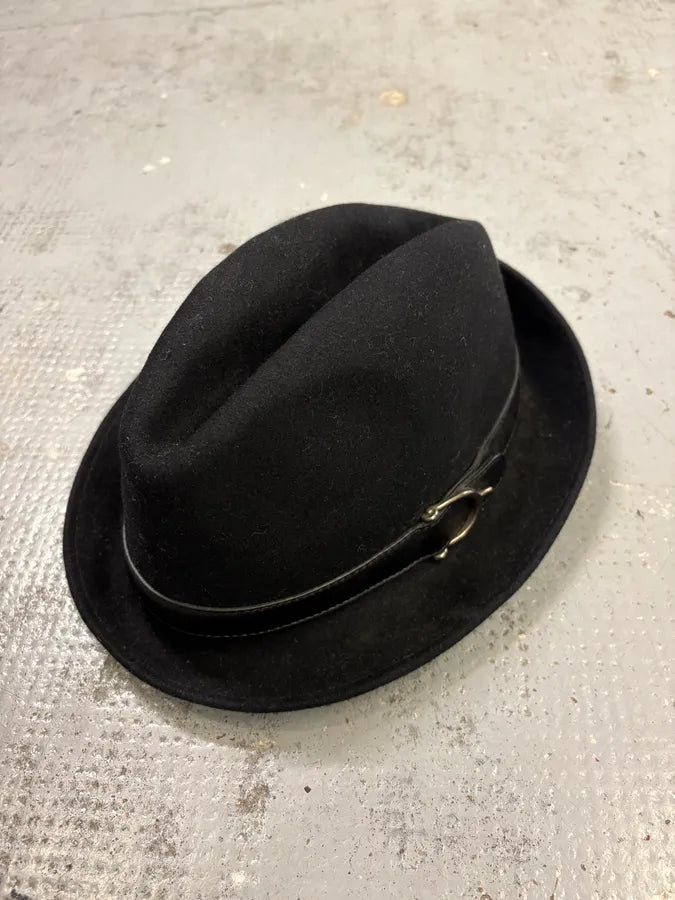 2000s Gucci Black Fedora Wool Hat vroDeOe 2