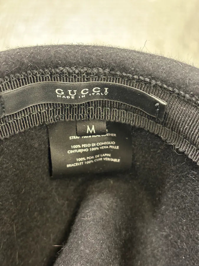 2000s Gucci Black Fedora Wool Hat vroDeOe 5