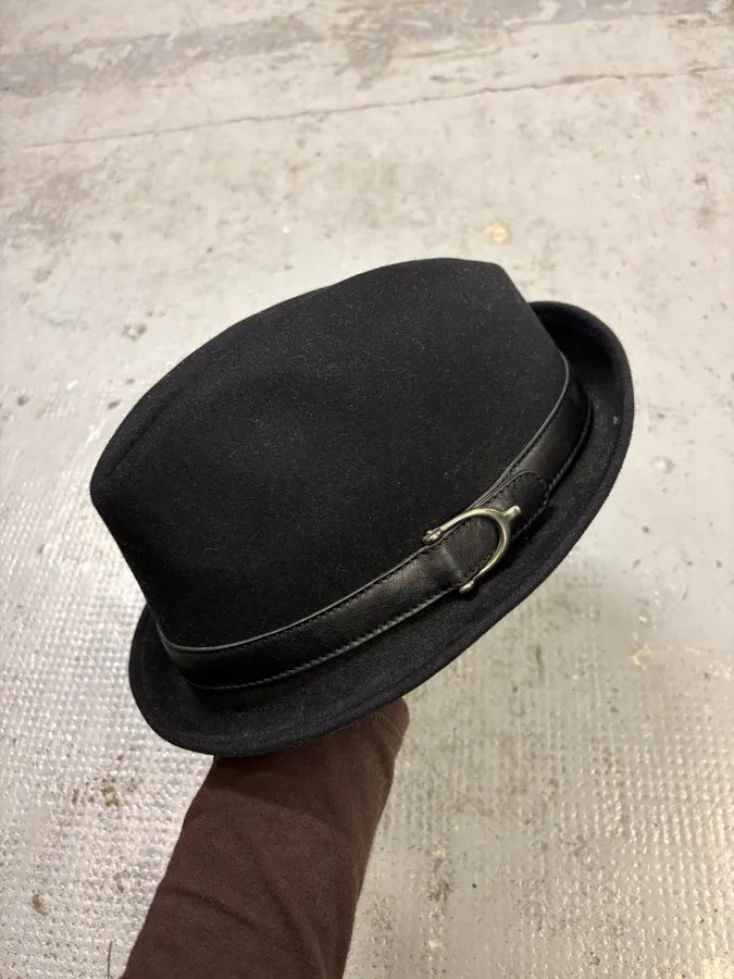 2000s Gucci Black Fedora Wool Hat vroDeOe 0