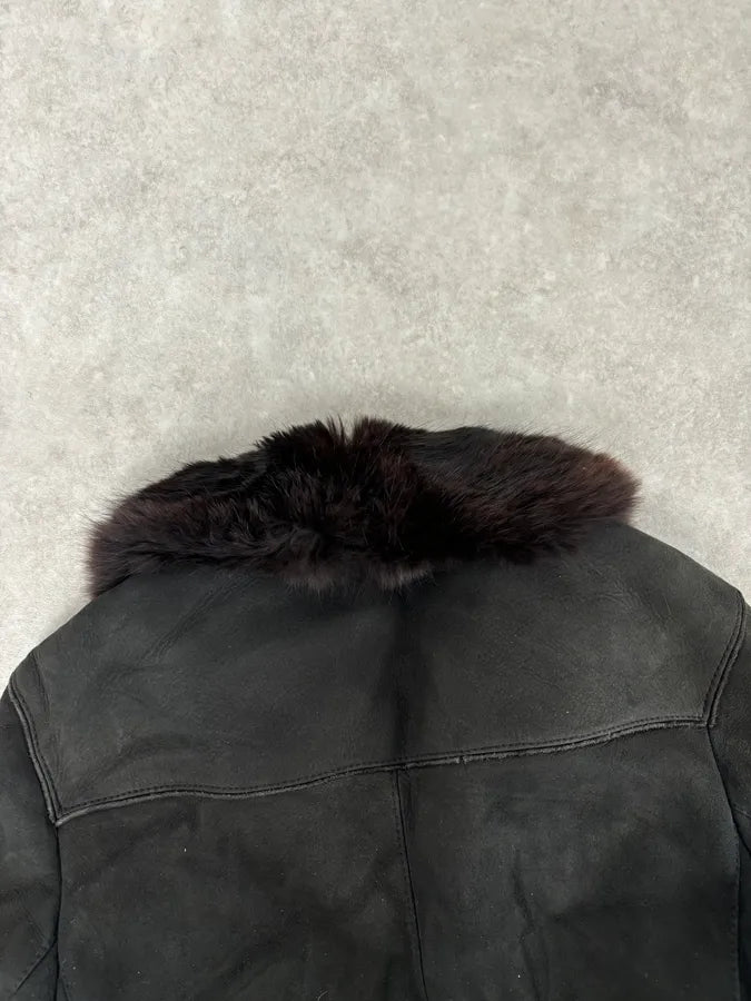 2000s Gucci Black Fur Shearling Leather Premium Jacket GtDBqJc 5