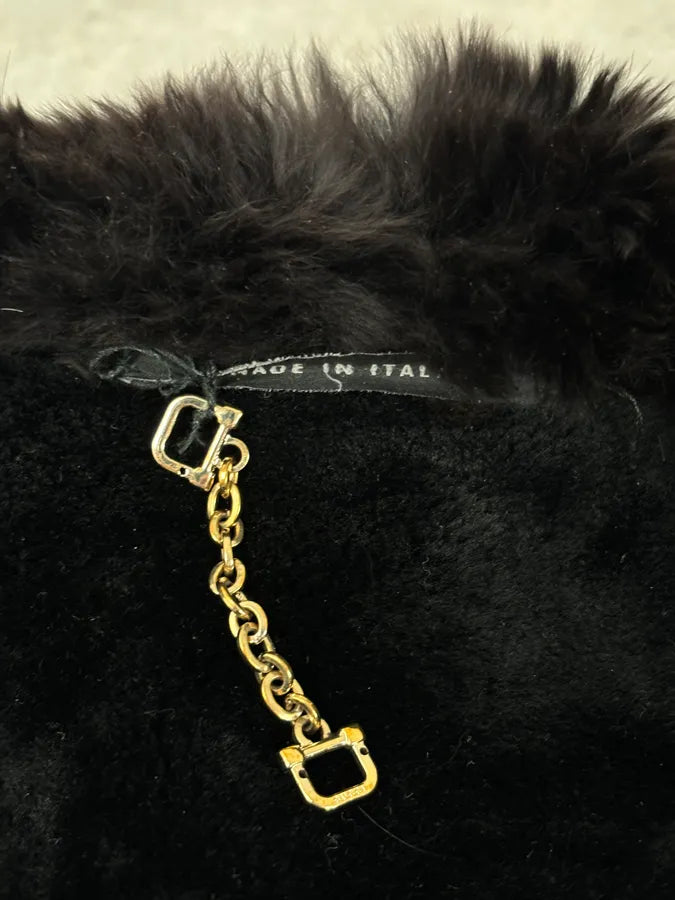 2000s Gucci Black Fur Shearling Leather Premium Jacket GtDBqJc 13
