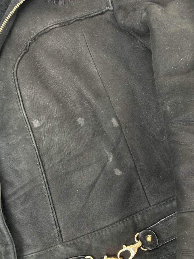 2000s Gucci Black Fur Shearling Leather Premium Jacket GtDBqJc 10