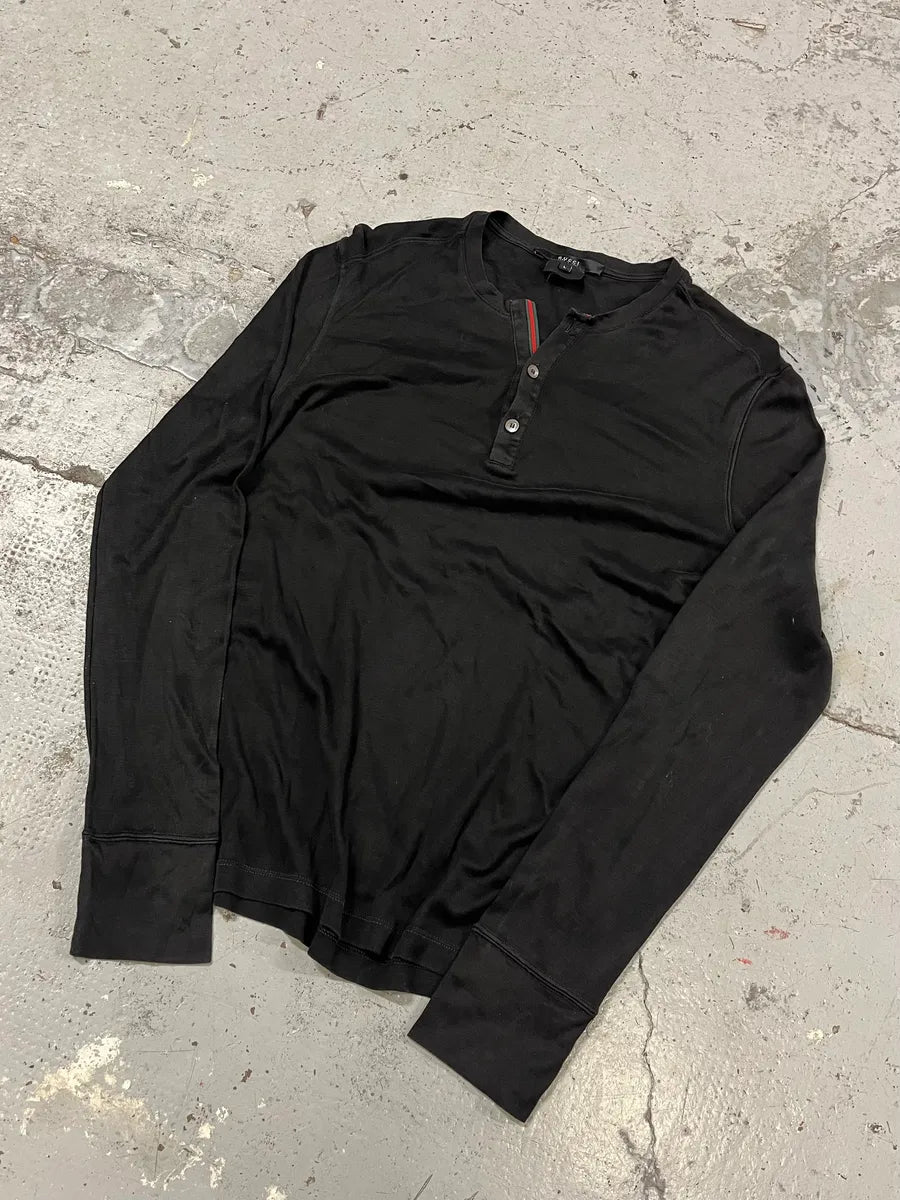 2000s Gucci Black Henley  lWgMxaR 1