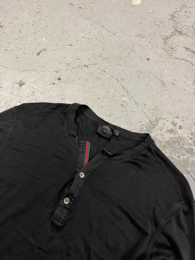 2000s Gucci Black Henley  lWgMxaR 2