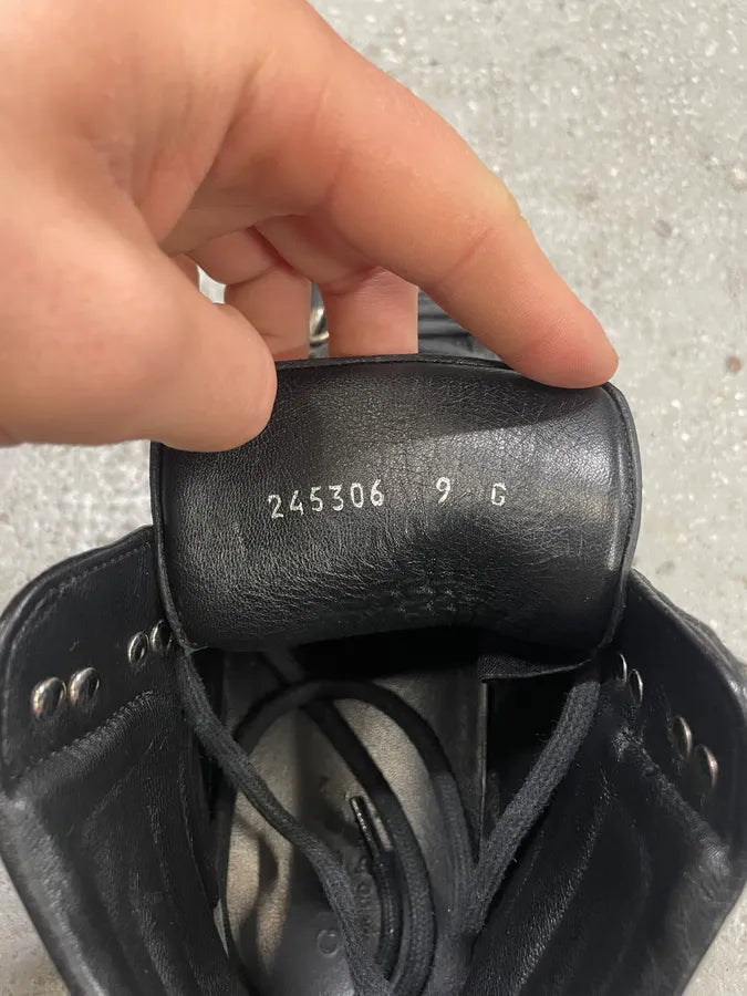 2000s Gucci Black High Leather Monogram Shoes (43eu/us9.5) 8