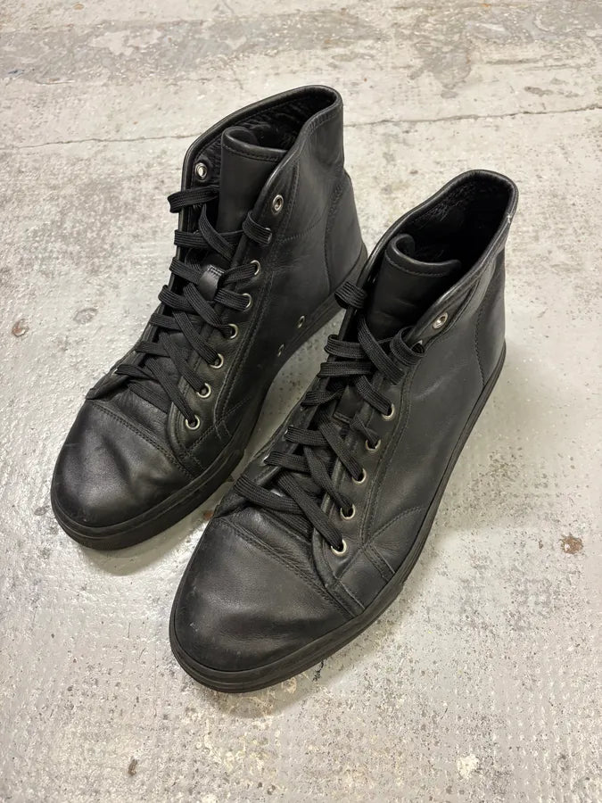 2010s Gucci Black High Leather Sneakers GlRVjEz 3
