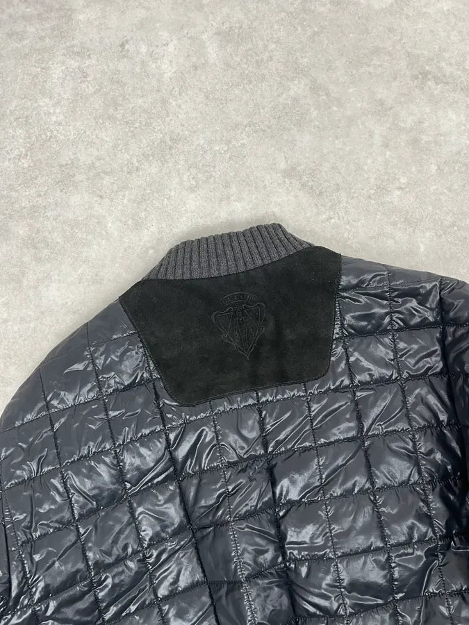 2000s Gucci Black Hybrid Leather Puffer Quilted Jacket jMOyeUu 6