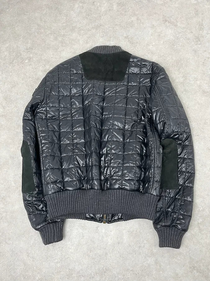 2000s Gucci Black Hybrid Leather Puffer Quilted Jacket jMOyeUu 5