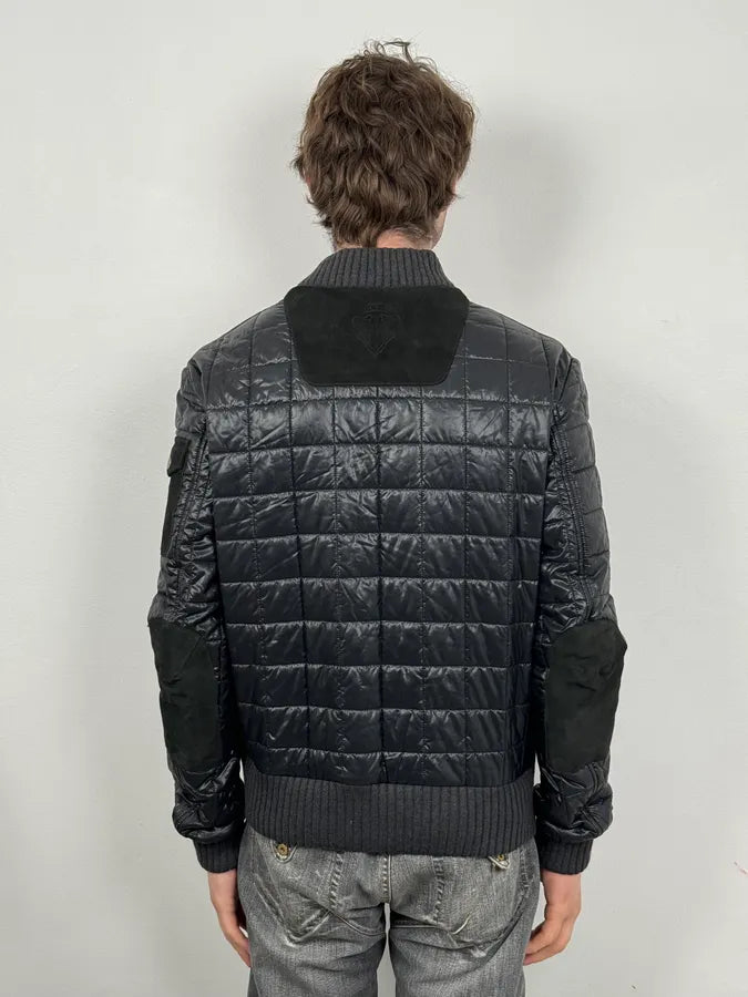 2000s Gucci Black Hybrid Leather Puffer Quilted Jacket jMOyeUu 2
