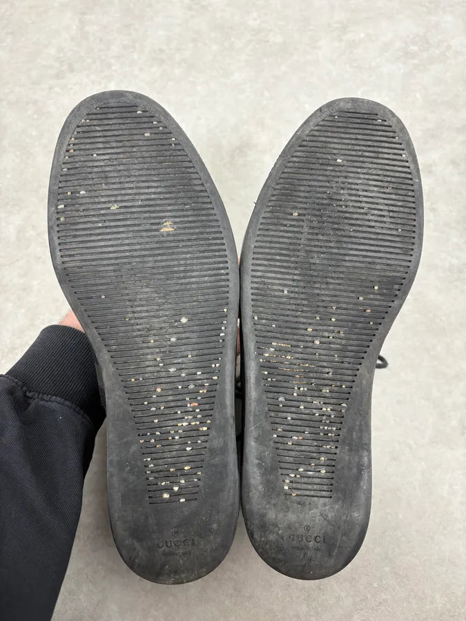 2000s Gucci Black Italian Leather High Sneakers DcIJvkL 7