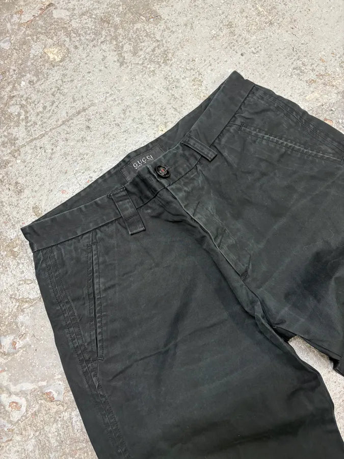 2000s Gucci Black Large Minimalist Pants YhszKlz 4