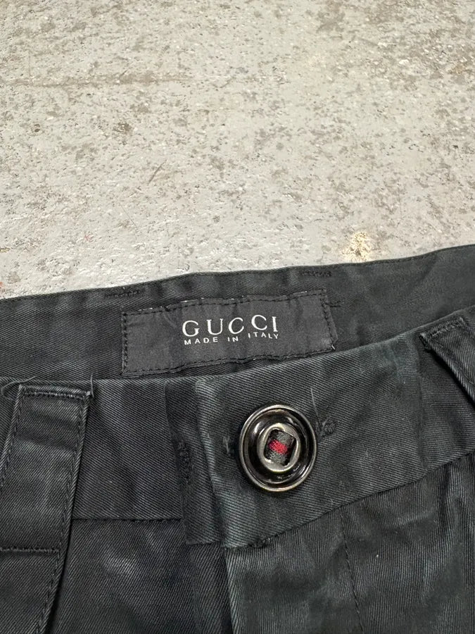 2000s Gucci Black Large Minimalist Pants YhszKlz 7