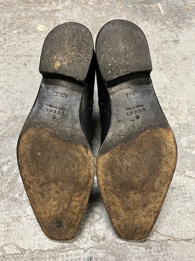 2000s Gucci Black Leather Ankle Boots (44eu/us10) pgAoFKW 4