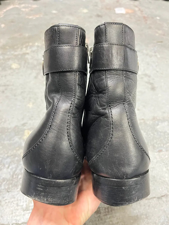 2000s Gucci Black Leather Ankle Boots (44eu/us10) pgAoFKW 5