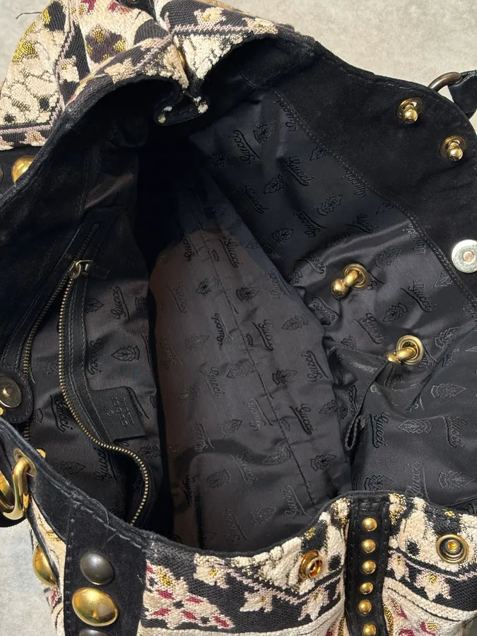 AW2008 Gucci Black Leather Baboushka Studded Bag by Frida Giannini BFClhEM 13