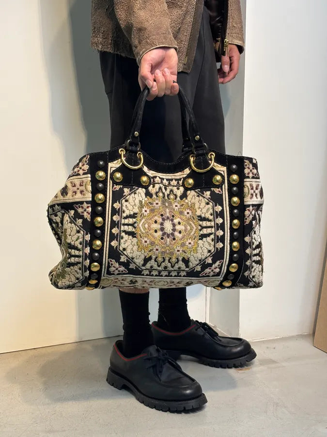 AW2008 Gucci Black Leather Baboushka Studded Bag by Frida Giannini BFClhEM 2