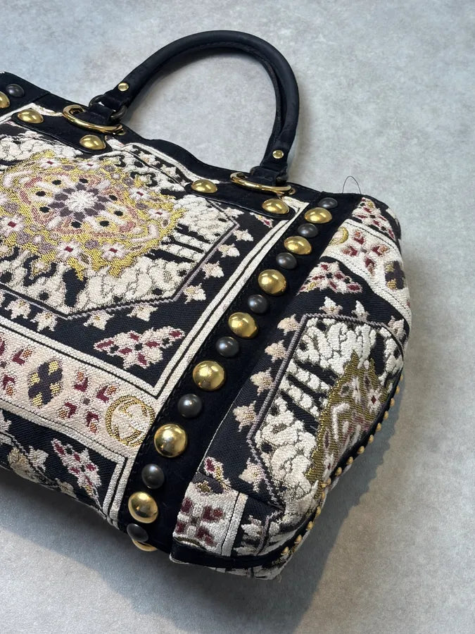 AW2008 Gucci Black Leather Baboushka Studded Bag by Frida Giannini BFClhEM 7