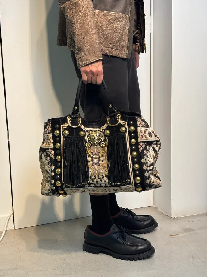 AW2008 Gucci Black Leather Baboushka Studded Bag by Frida Giannini BFClhEM 1