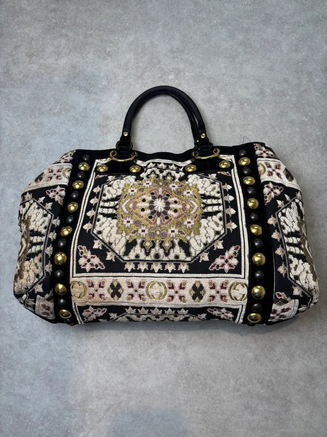 AW2008 Gucci Black Leather Baboushka Studded Bag by Frida Giannini BFClhEM 4