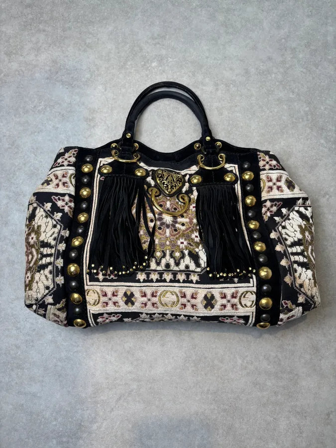 AW2008 Gucci Black Leather Baboushka Studded Bag by Frida Giannini BFClhEM 3