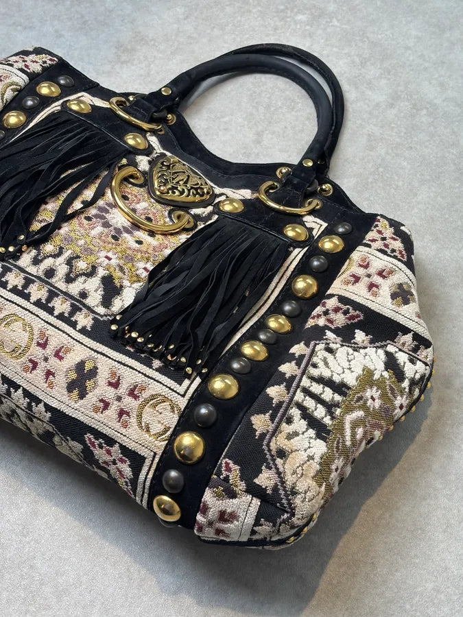 AW2008 Gucci Black Leather Baboushka Studded Bag by Frida Giannini BFClhEM 5