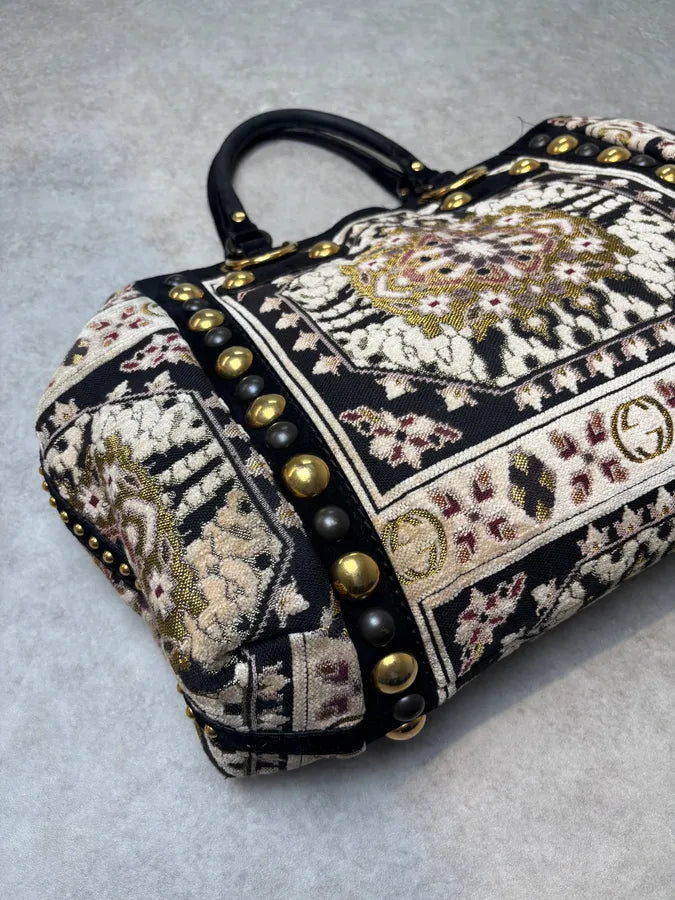 AW2008 Gucci Black Leather Baboushka Studded Bag by Frida Giannini BFClhEM 8
