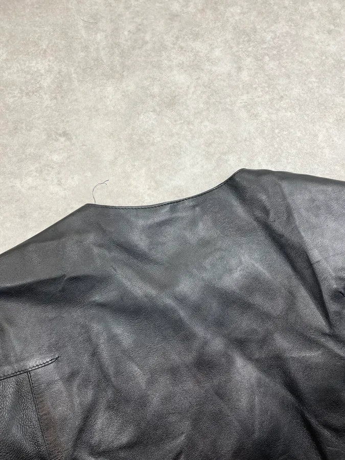 AW2002 Gucci Black Leather Belted Long Jacket by Tom Ford CHkGHwN 6