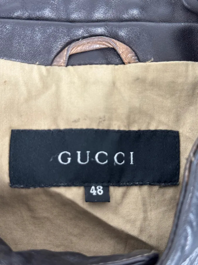 AW1998 Gucci Black Leather Biker Jacket by Tom Ford lmTgIvF 9
