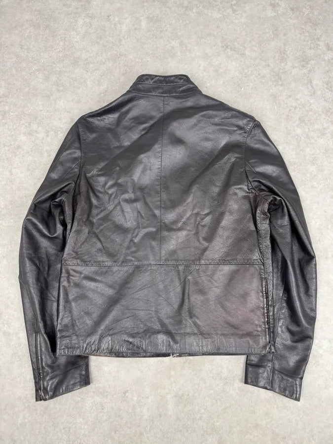 AW1998 Gucci Black Leather Biker Jacket by Tom Ford lmTgIvF 5