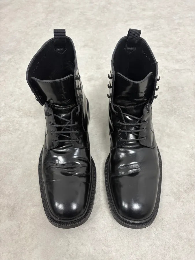 2000s Gucci Black Leather Combat Boots eeAvayP 1