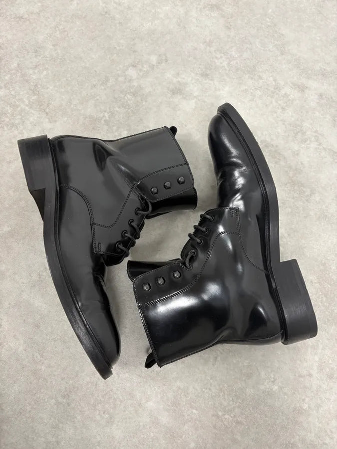 2000s Gucci Black Leather Combat Boots eeAvayP 5