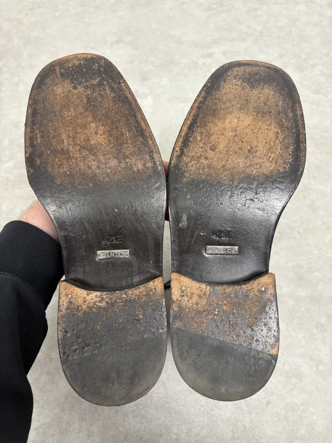 2000s Gucci Black Leather Combat Boots eeAvayP 7