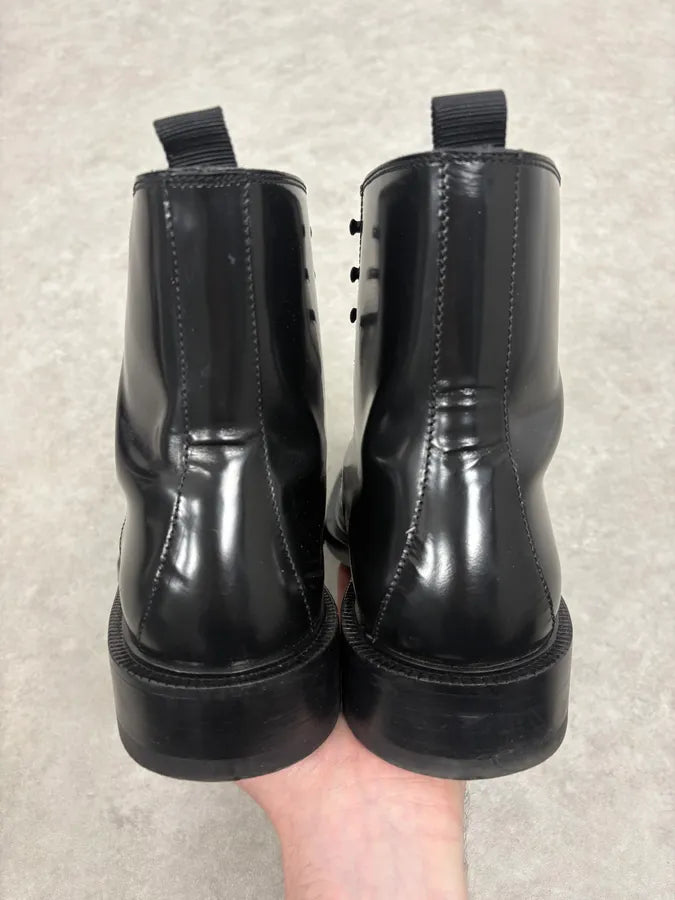 2000s Gucci Black Leather Combat Boots eeAvayP 6