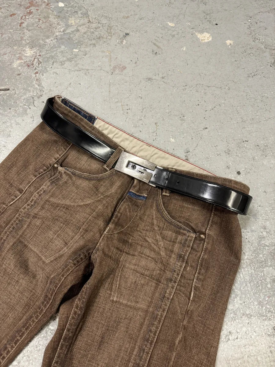 AW1997 Gucci Black Leather G Classy Belt tsimvWu 0