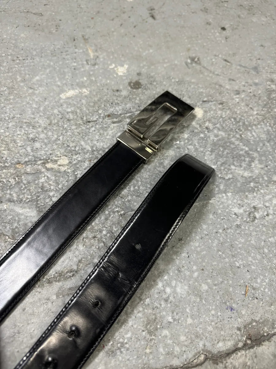 AW1997 Gucci Black Leather G Classy Belt tsimvWu 3