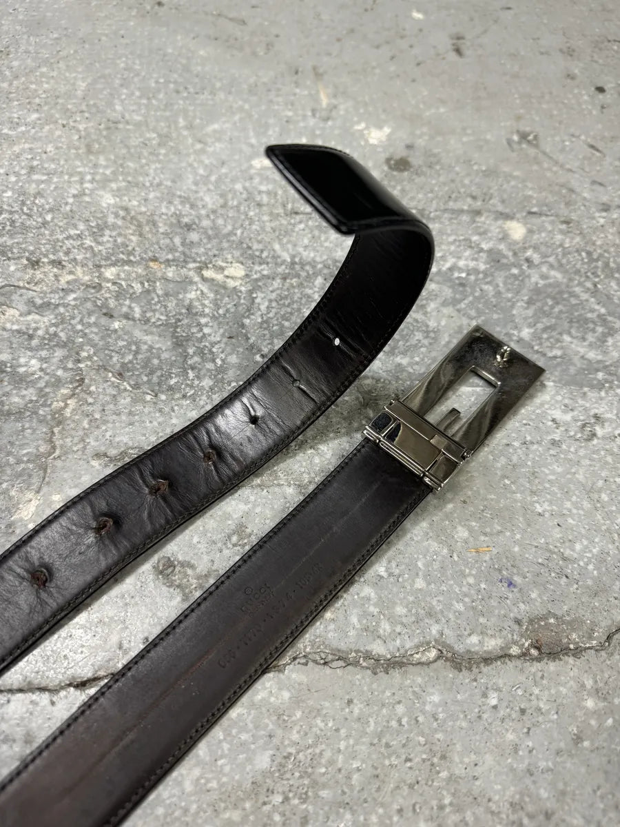 AW1997 Gucci Black Leather G Classy Belt tsimvWu 4