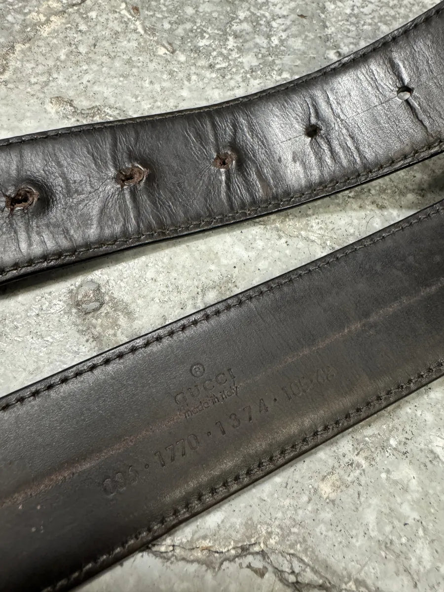 AW1997 Gucci Black Leather G Classy Belt tsimvWu 5