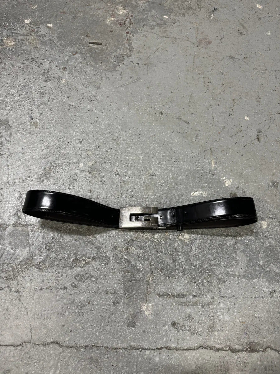 AW1997 Gucci Black Leather G Classy Belt tsimvWu 7