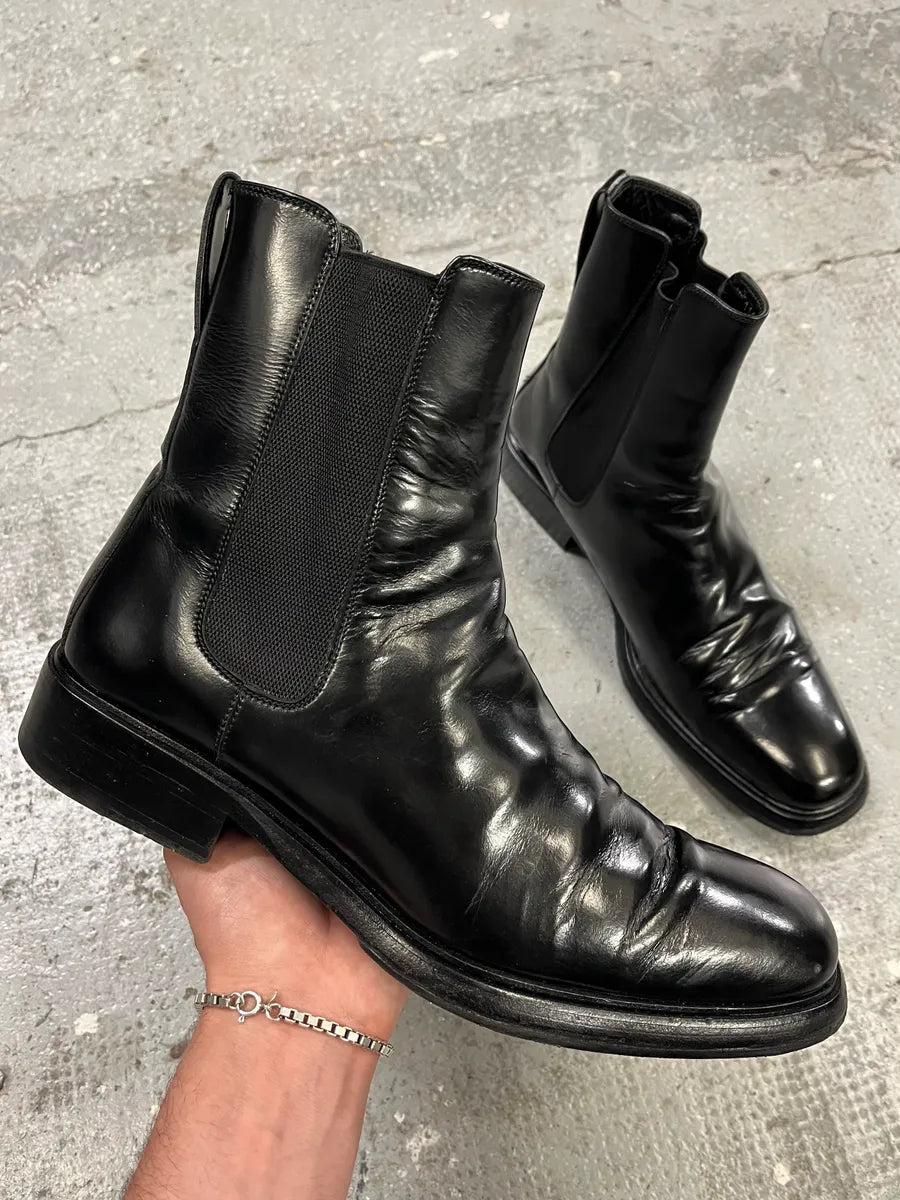 2000s Gucci Black Leather High Boots (42eu/us8.5) XnFANPj 0
